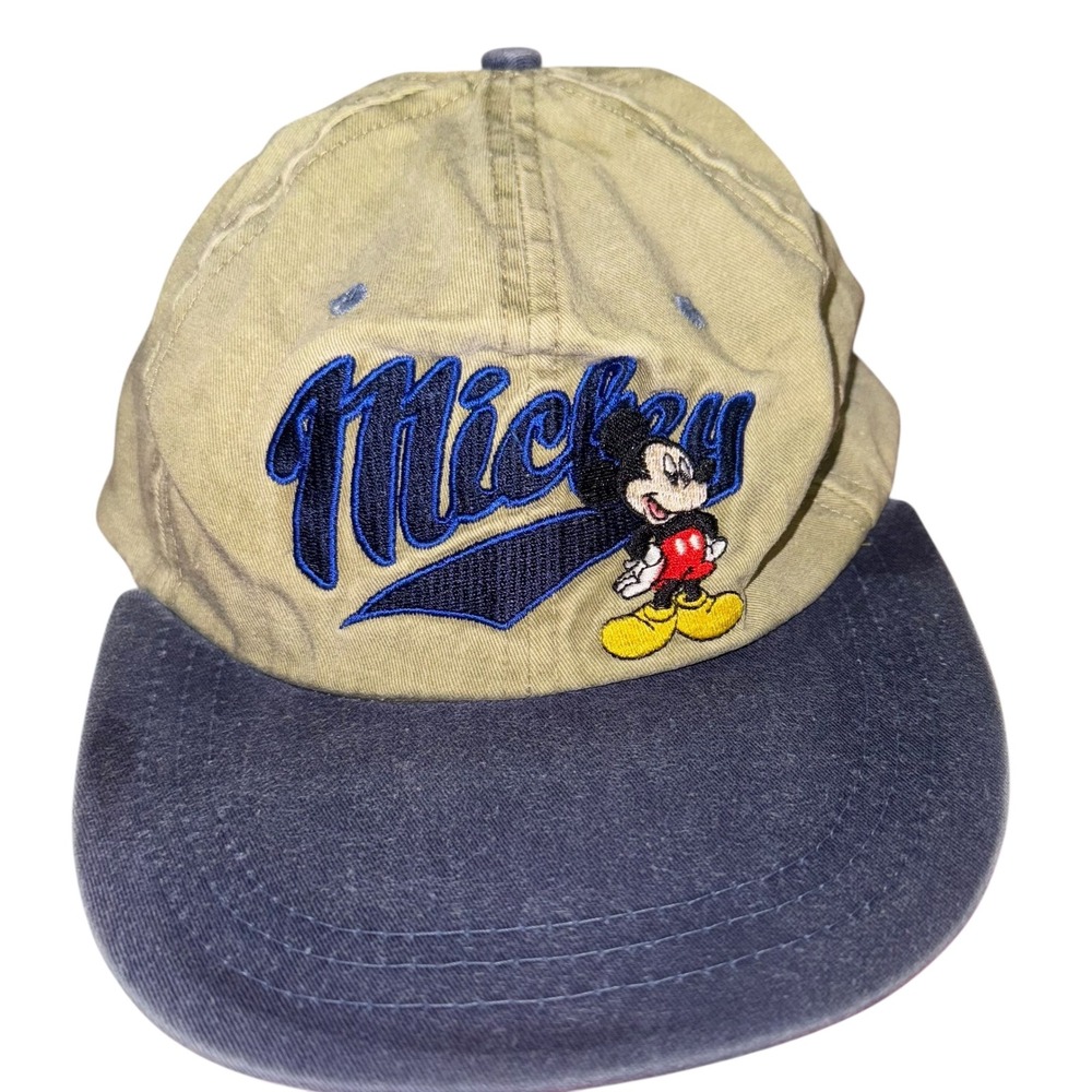 RARE Mickey Vintage Y2K Unlimited Vintage Baseball Cap Khaki Embroidered Disney